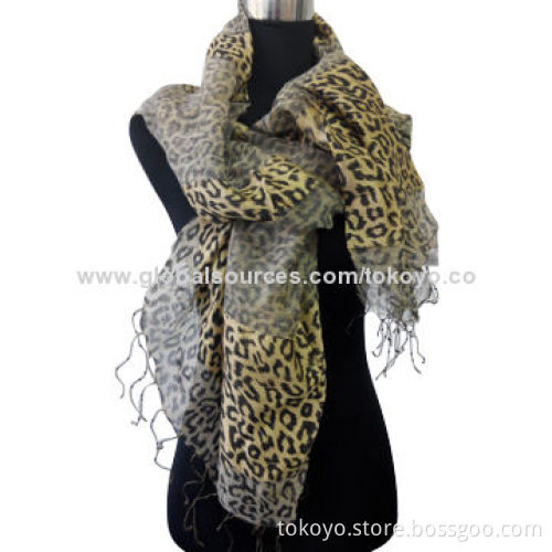 Silk scarf with double-layer, yarn dyed, measures 180*70+8cm